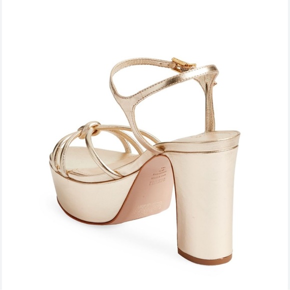 Schutz Kelsie gold platform strappy sandals sz 11 nwob - Picture 4 of 4
